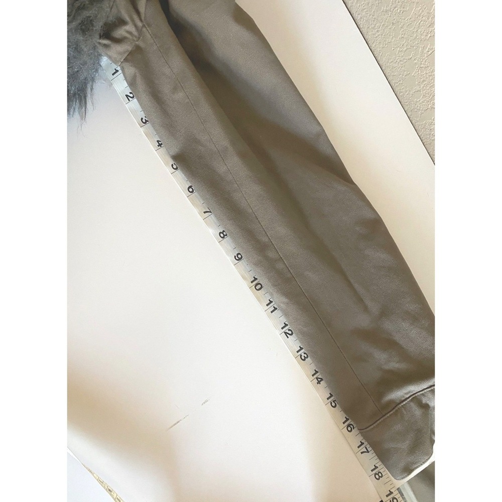 Loeffler‎ Randall Fur Military Utility Jacket Taupe Gray Faux Fur Size 8 - Picture 13 of 13